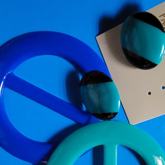 NOS VTG 1980s Earrings & Tshirt Clip - Picture 12 of 15